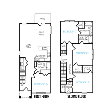 Four-Bedroom Apartment Floor Plan Image