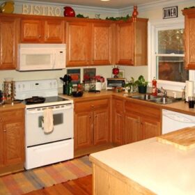 Kitchen in an apartment at The Oaks